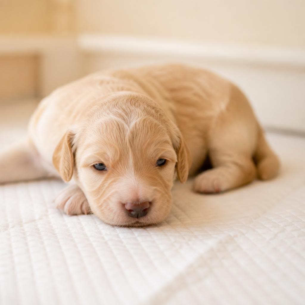 Name Coming Soon, a cream, fluffy coat Goldendoodle puppy